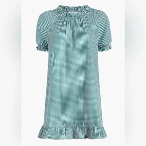 Hill House Katherine Nap Dress in Green Gingham Women’s Small Puff Sleeve Mini